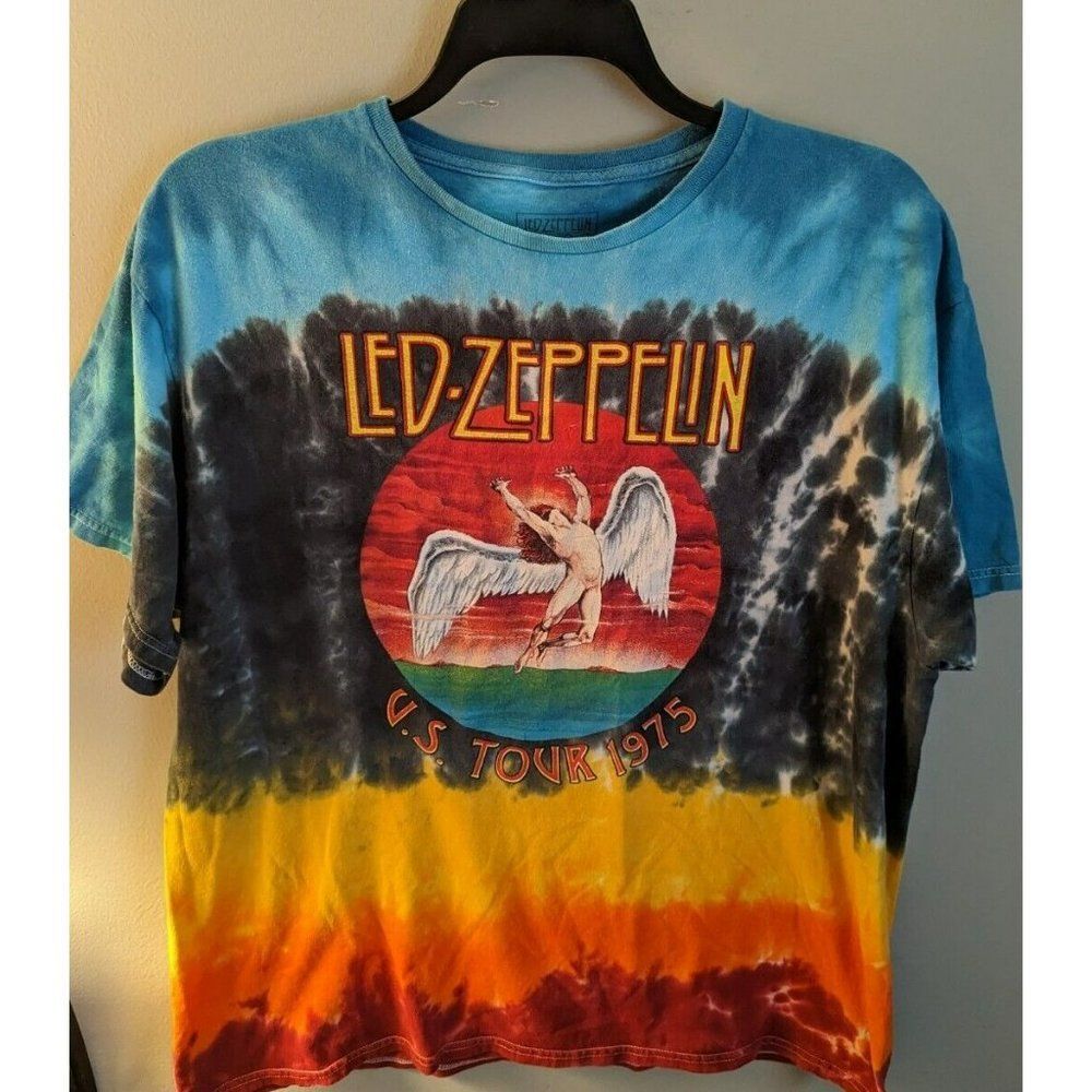 * Led Zeppelin Us Tour 1975 Tie Dye T Shirt Size XL